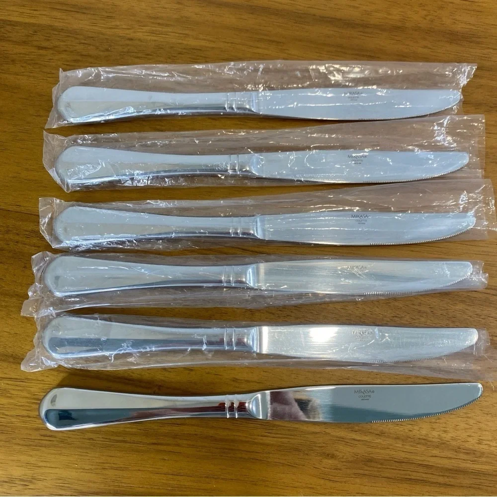 Lot Of 6 Mikasa Colette 18/10 Stainless Knives Flatware Replacement NWOT Lot A